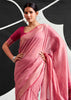Flamingo Pink Woven Linen Cotton Silk Saree
