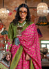 Green And Pink Printed Patola Silk Saree