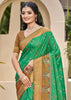 Pine Green Woven Patola Silk Saree