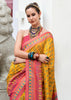 Dusky Yellow Woven Soft Silk Saree