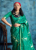Peacock Green Woven Banarasi Satin Silk Saree