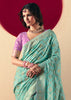 Aruba Blue Woven Banarasi Silk Saree