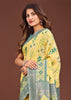 Lamon Yellow Woven Cotton Linen Silk Saree