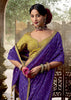 “Exclusive Offer” : Woven Designer Embroidered Silk Saree With Contrast Blouse