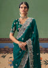 Teal Green Embroidered Designer Saree