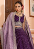 Dahila Purple Tissue Silk Embroidered Lehenga