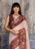 Coffee Brown Printed Cotton Silk Saree