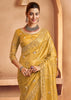 Daffodil Yellow Designer Tissue Silk Saree