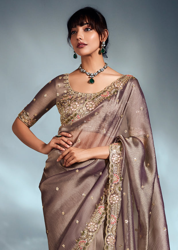 Steeple Grey Designer Silk Saree