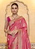 Gajari Pink Woven Banarasi Silk Saree