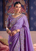 Lavender Purple Embroidered Tissue Designer Saree