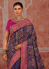 Patrician Purple Embroidered Designer Saree