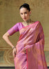 Raspberry Pink Woven Banarasi Silk Saree
