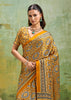 Haldi Yellow Printed Satin Silk Saree