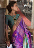 Mystic Teal & Purple Dual Tone Bronze Zari Woven Banarasi Silk Saree