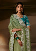Sage Green Embroidered Designer Organza Saree