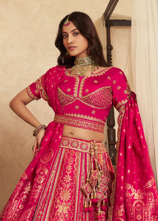 Bridal Pink Banarasi Designer Lehenga