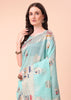 Angel Blue Woven Linen Cotton Silk Saree