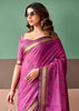 Dahlia Purple Woven Cotton Silk Saree