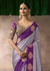 “Exclusive Offer” : Lavender Woven Banarasi Satin Silk Saree