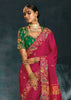 Raspberry Pink Embroidered Designer Tissue Saree