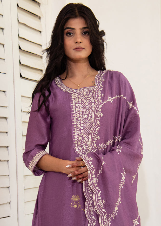 Lilac Purple Threadwork Suit (10702851014849)