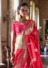 Raspberry Pink Dual Tone Woven Banarasi Silk Saree