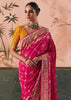 Raspberry Pink Woven Georgette Bandhej Saree