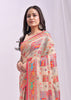 Off White Woven Linen Cotton Saree
