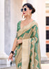 Aqua Green Woven Cotton Linen Silk Saree