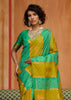 Green Yellow Woven Banarasi Silk Saree