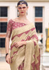 Mauve Purple Woven Cotton Linen Silk Saree