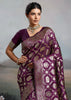 Plum Purple Woven Banarasi Silk Saree