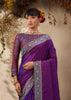 Deep Purple Woven Kanjivaram Silk Saree
