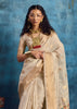 Antique White Woven Paithani Tissue Silk Saree