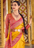 Festive Yellow Woven Banarasi Silk Saree