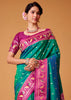 Dark Green Woven Banarasi Silk Saree