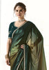 Hunter Green Designer Organza Tissue Silk Saree