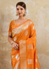 Rich Orange Woven Banarasi Silk Saree