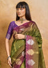 Henna Green Woven Banarasi Silk Saree