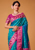 Diva Blue Woven Banarasi Silk Saree