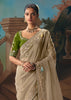 Olive Grey Embroidered Designer Saree