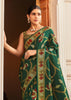 Jungle Green Floral Printed Soft Silk Saree