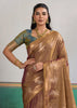 Hazel Brown Woven Tussar Silk Saree