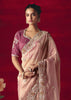 Rose Pink Designer Embroidered Saree
