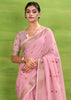 Dusky Pink Woven Linen Silk Saree