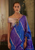 Victoria Blue Rangkat Satin Silk Saree