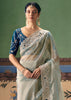 Cloud Blue Embroidered Designer Saree