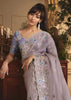 Modest Violet Tissue Organza Designer Saree