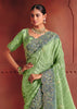 Jasmine Green Designer Embroidered Saree